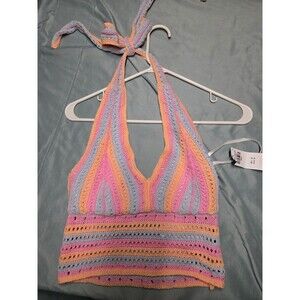 NWT Hollister Crochet Halter Top